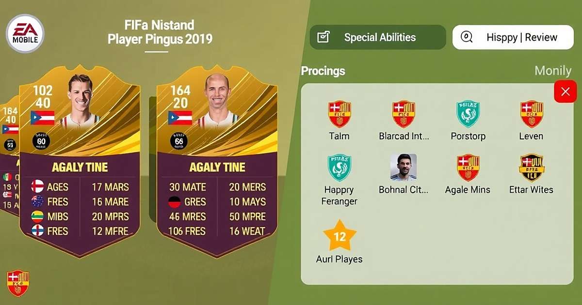 FIFA Mobile player card displaying ratings, attributes and special abilities